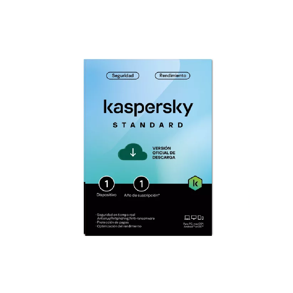 Licencia base kaspersky Standar 1 dispositivo 1 año