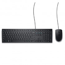 Combo de teclado y mouse Dell cableado USB color Negro