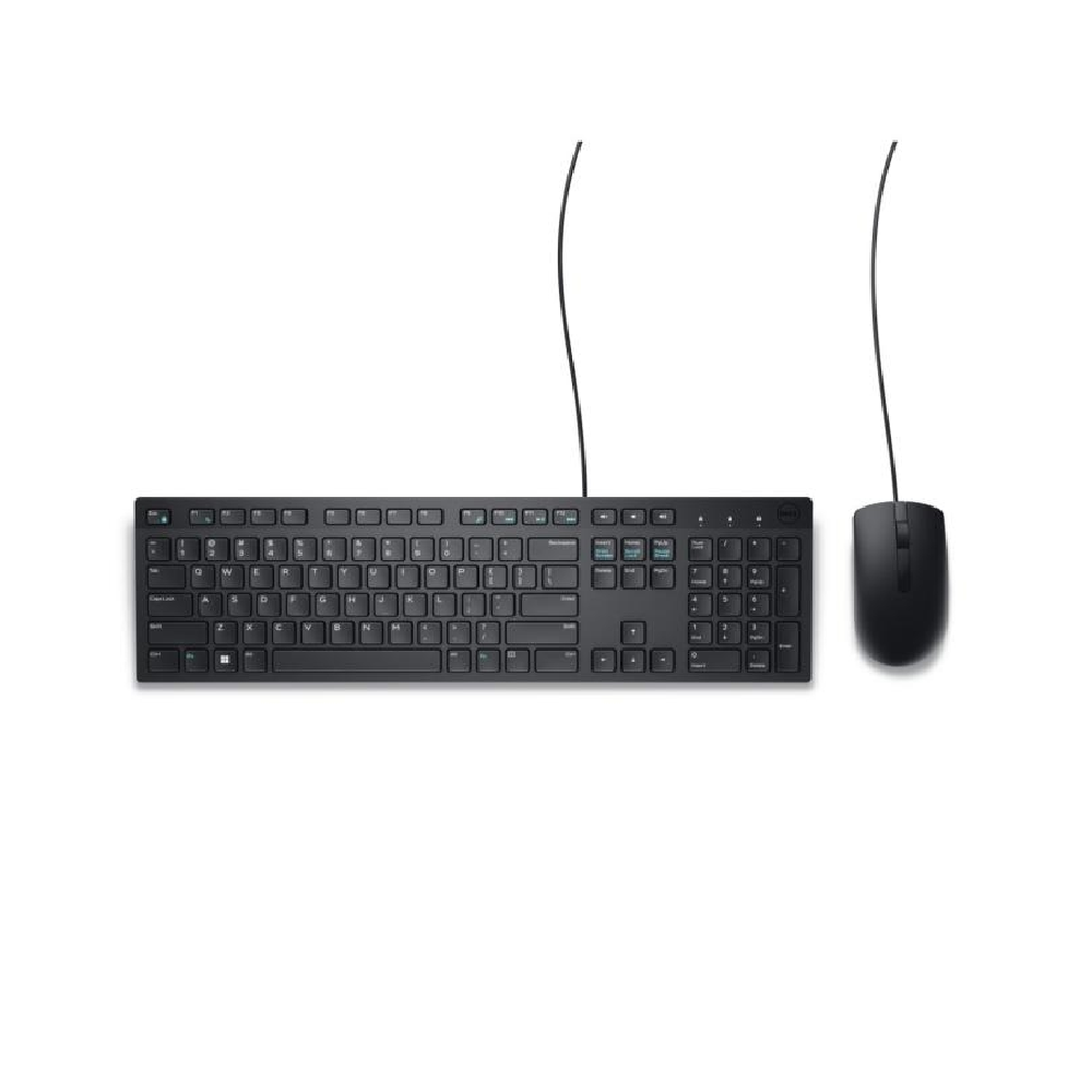 Combo de teclado y mouse Dell cableado USB color Negro